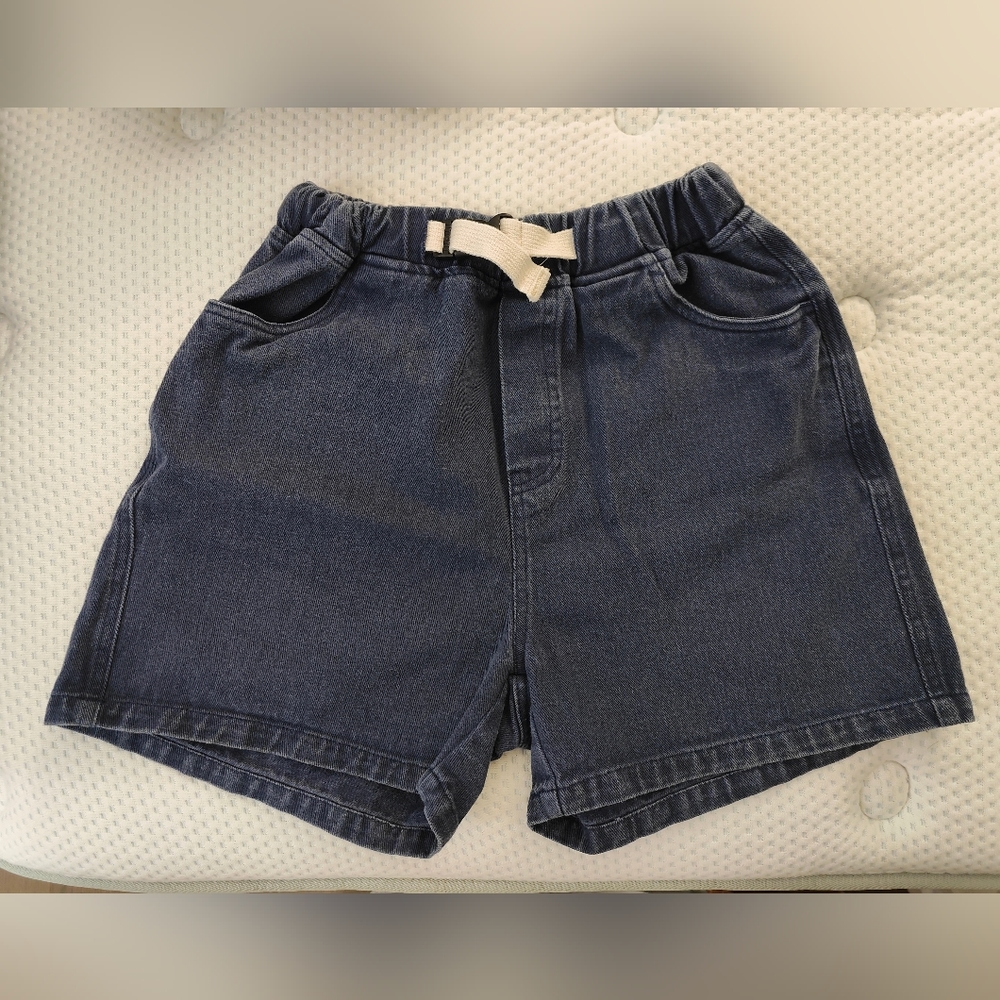 Navy blue drawstring denim short